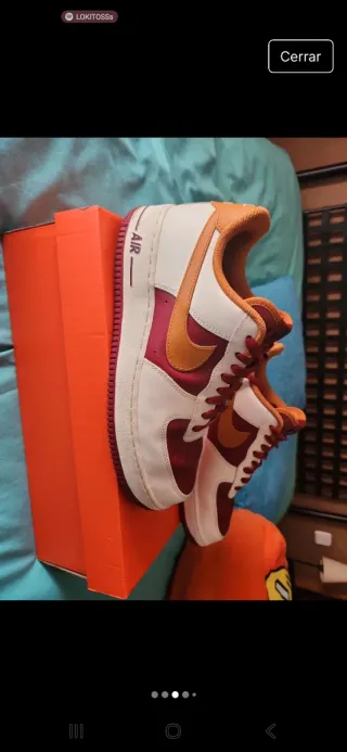 Zapatillas Nike Air Force Camel y Burdeos