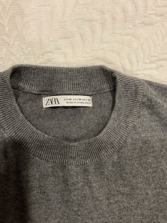 Lote Jersey Zara y Camisa Angelo Litrico Gris