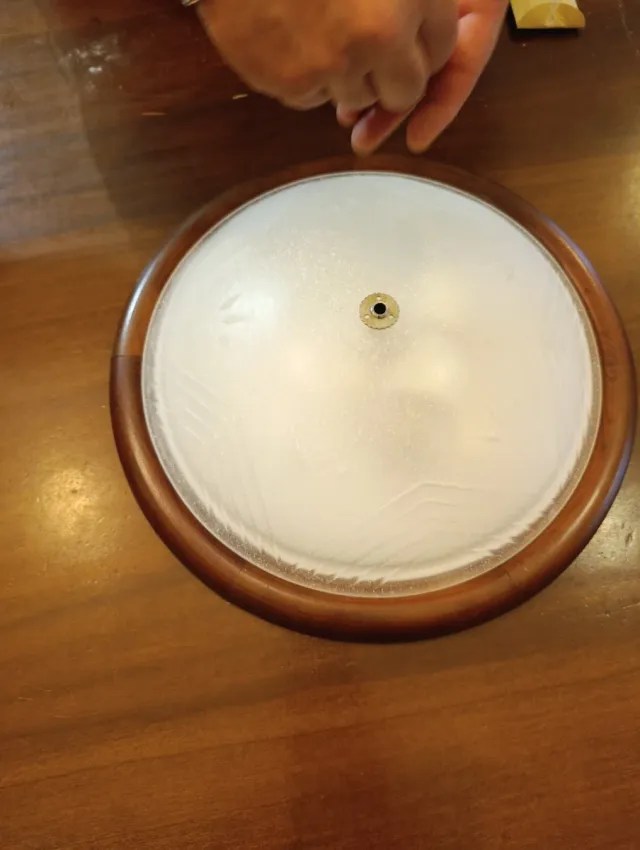 Plafoniera legno e vetro