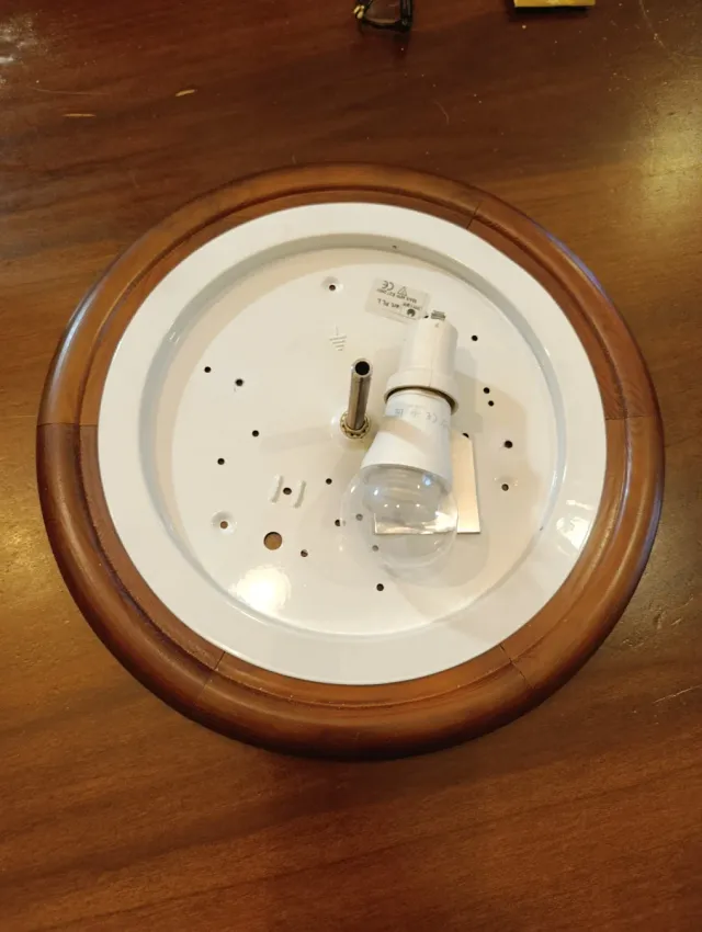 Plafoniera legno e vetro