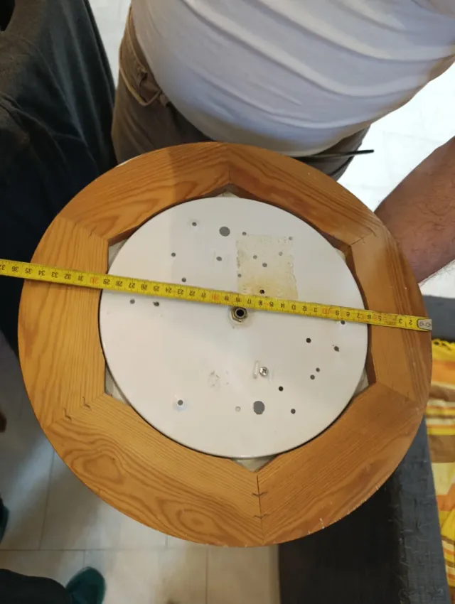 Plafoniera legno e vetro