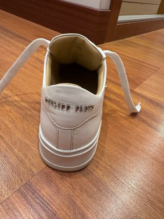 Zapatillas Philipp Plein Piel Mujer Blancas Dorada