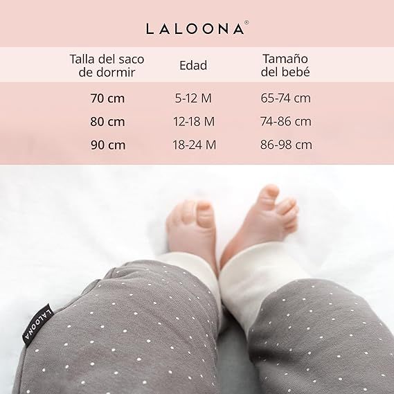 LaLoona Saco Dormir Bebé con Piernas 2.5 TOG 70cm