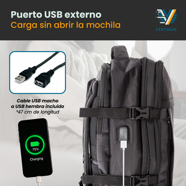 Mochila Urbana Negra Impermeable Pequeña Black