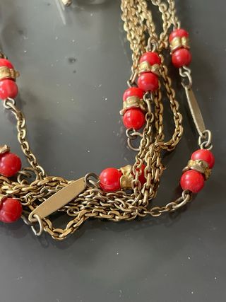 Collana vintage 3 fili oro anni '70 Made in Italy