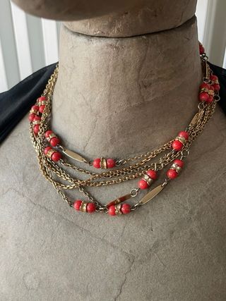 Collana vintage 3 fili oro anni '70 Made in Italy