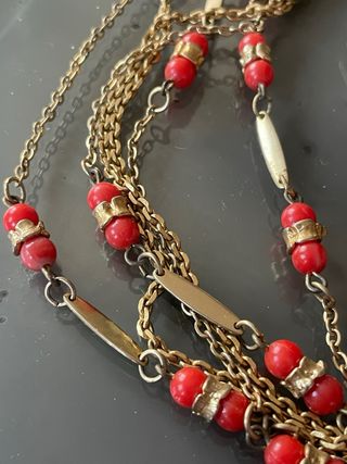 Collana vintage 3 fili oro anni '70 Made in Italy