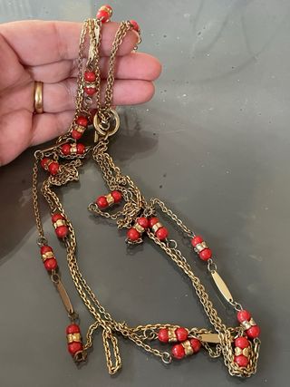 Collana vintage 3 fili oro anni '70 Made in Italy