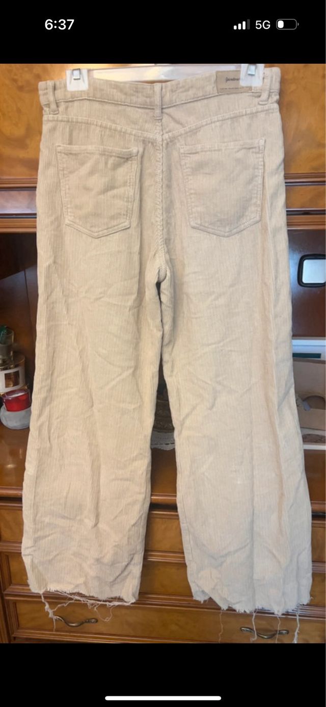 Pantalón de pana ancho beige