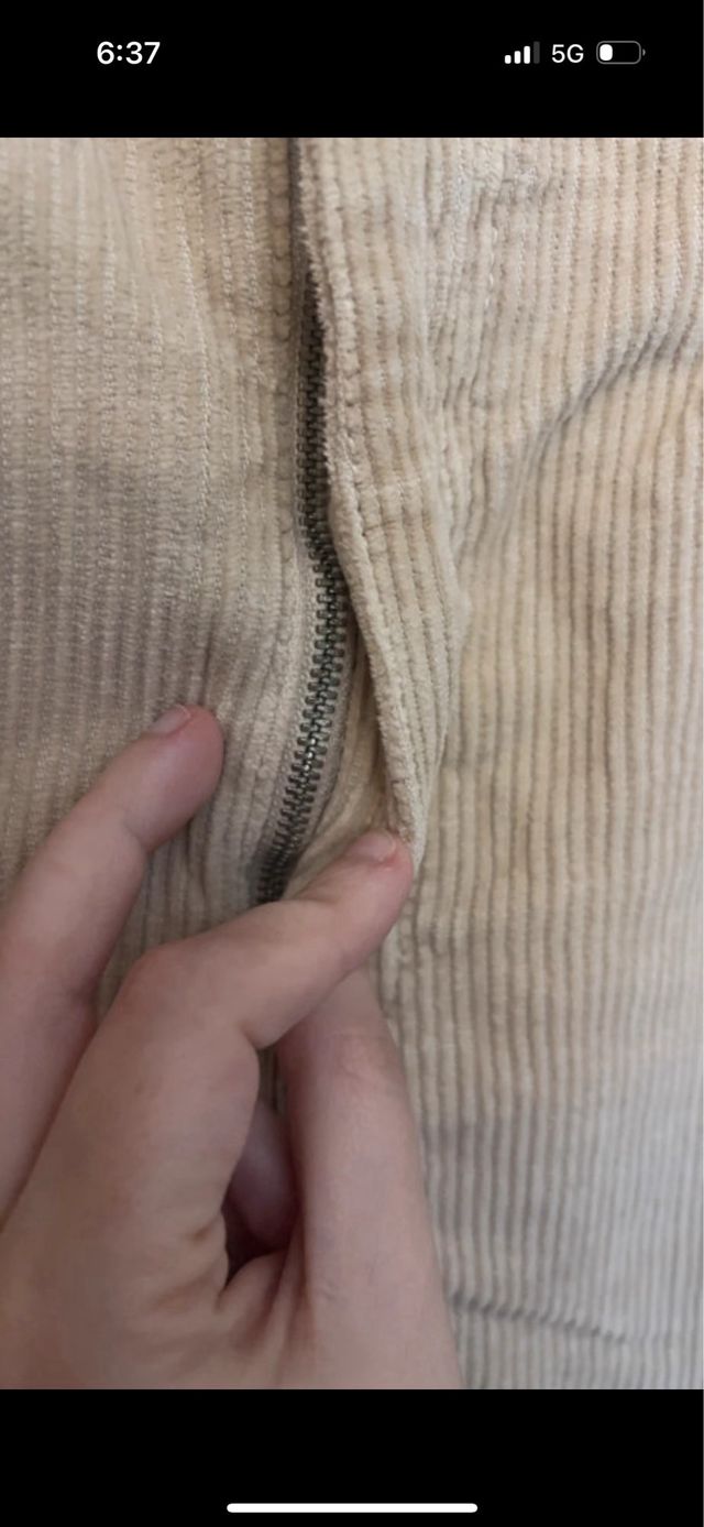 Pantalón de pana ancho beige