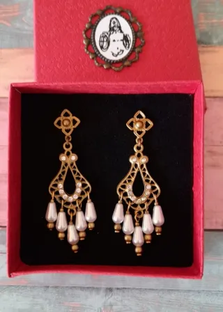 Pendientes Fallera Huertana Regional Dorados