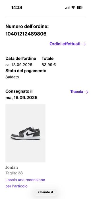 Scarpe Jordan nere e bianche, taglia 38