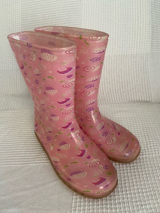 Botas de agua niña rosas con dibujos