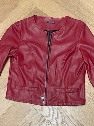 Giacca effetto pelle rossa