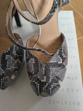 Sandalias Geox Plataforma Gris/Plata