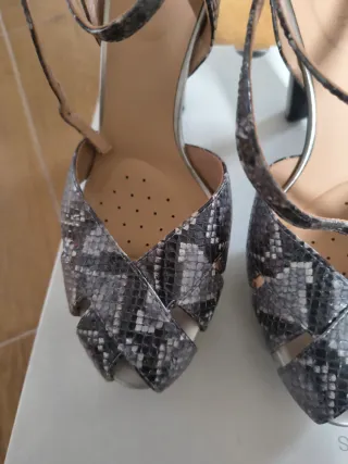 Sandalias Geox Plataforma Gris/Plata