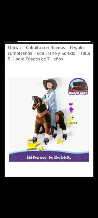 Caballo de peluche para montar