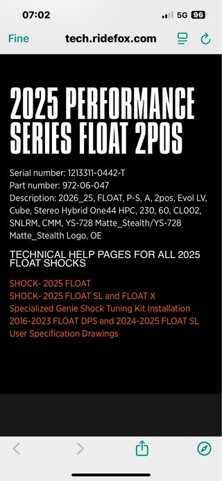 Ammortizzatore fox float dps evol performance emtb