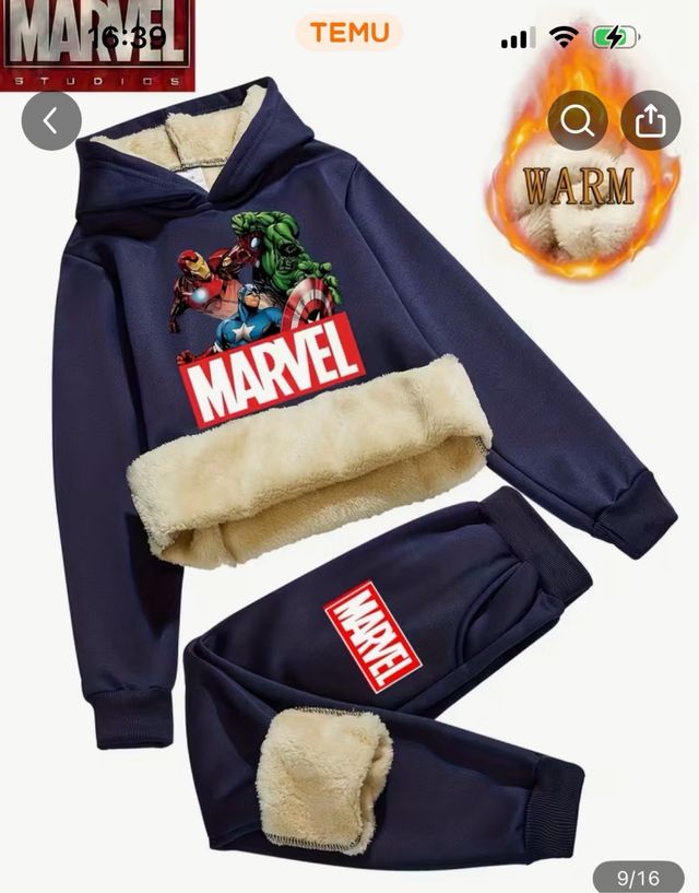 Chándal Marvel niño Talla 13-14