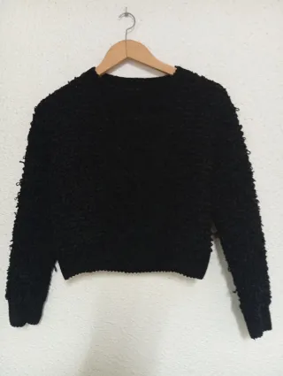 Jersey negro crop top