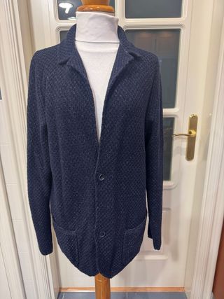 Chaqueta Massimo Dutti Italiana Azul tela punto