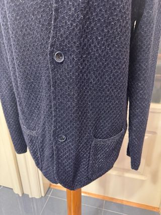 Chaqueta Massimo Dutti Italiana Azul tela punto