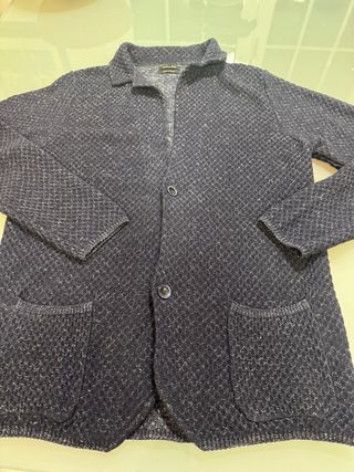 Chaqueta Massimo Dutti Italiana Azul tela punto