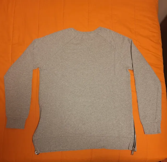 Maglione Zara Grigio con Zip Laterali
