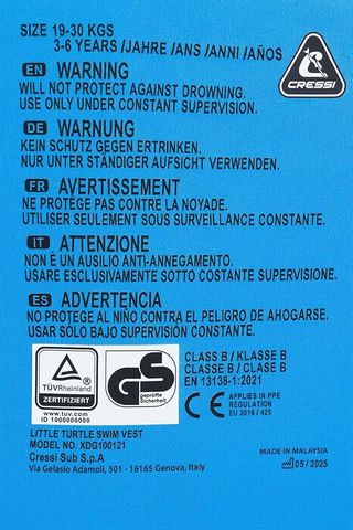 CRESSI Little Turtle Chaleco Natación M 3-6 Años