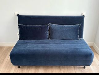 Sofá Cama Azul Terciopelo Maison du Monde