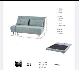Sofá Cama Azul Terciopelo Maison du Monde