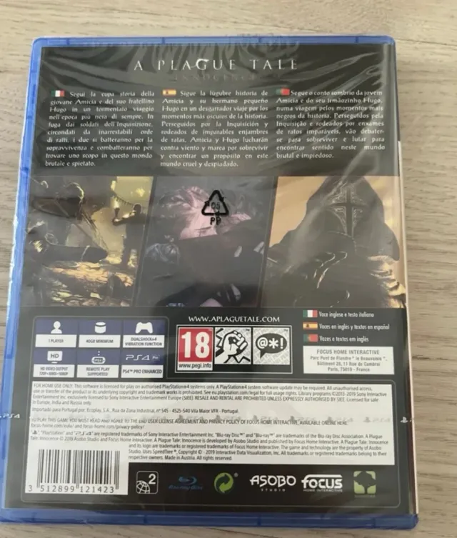 A Plague Tale Innocence PS4. SIGILLATO