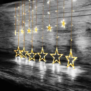 Tenda luminosa LED stelle oro