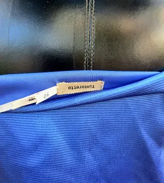 Vestido fiesta azul con plisados "Antea"Talla L/40