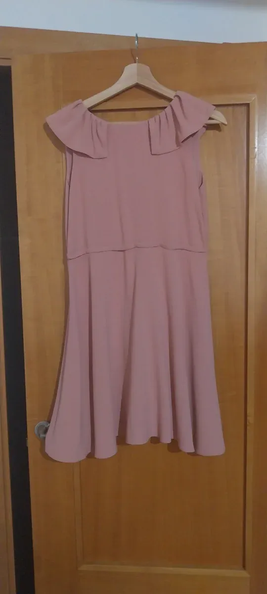 Vestido rosa palo. Usado una vez. Talla 14+