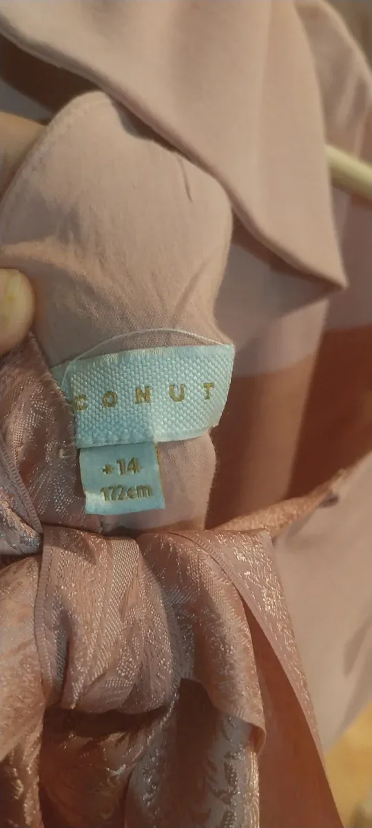 Vestido rosa palo. Usado una vez. Talla 14+