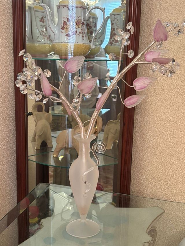 Árbol Cairo Cristal Rosa y Transparente