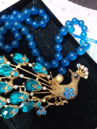 Collana vintage artigianale pavone