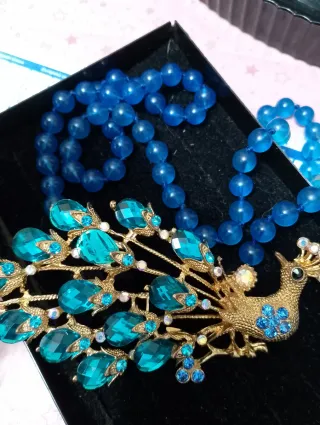 Collana vintage artigianale pavone