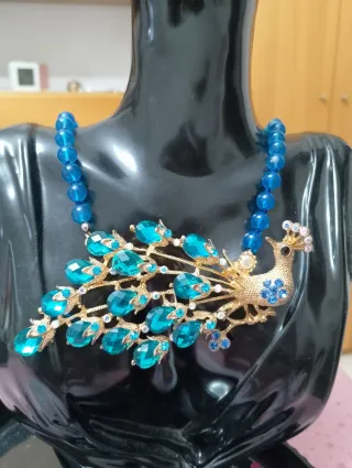 Collana vintage artigianale pavone