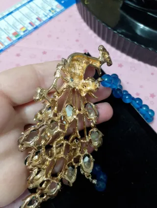 Collana vintage artigianale pavone