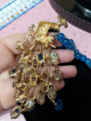 Collana vintage artigianale pavone