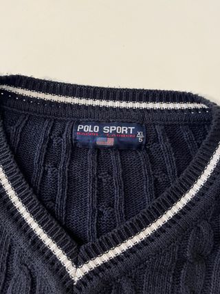 Jersey Polo Ralph Lauren cable azul