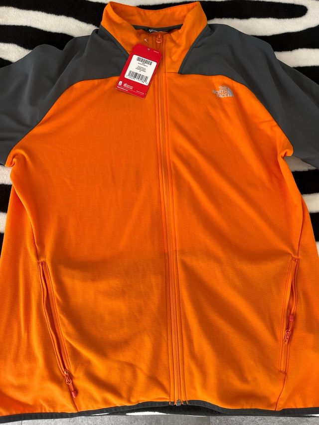 The North Face Sudadera Naranja Gris Talla XL