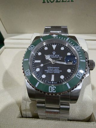 Reloj Rolex Automático Verde y Plateado