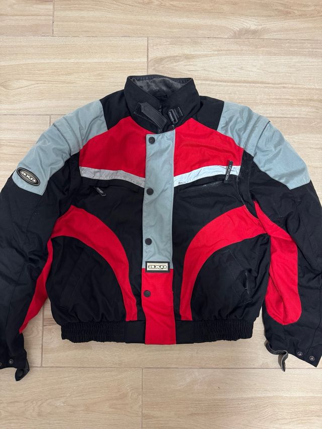 Chaqueta Moto AXO Roja Negra Gris