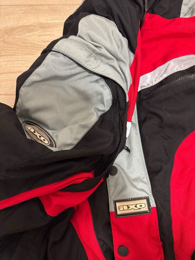 Chaqueta Moto AXO Roja Negra Gris