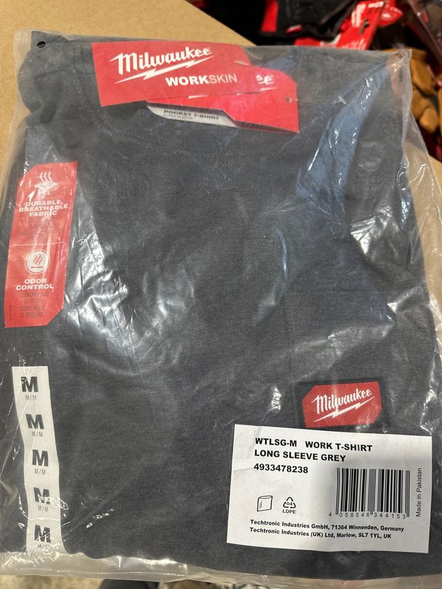 Camiseta Milwaukee Workskin M Manga Larga Gris