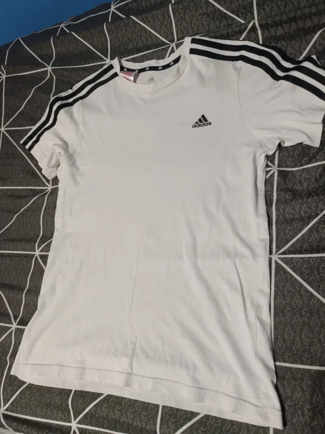 Camiseta Adidas Blanca Rayas Negras