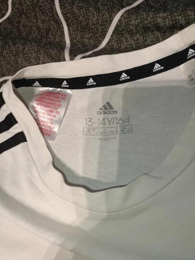 Camiseta Adidas Blanca Rayas Negras